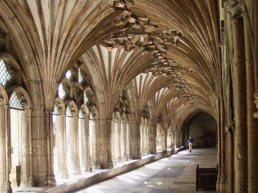 The Great Cloisters Interior, Canterbury Cathedral, Canterbury, Kent, England, Great Britain
