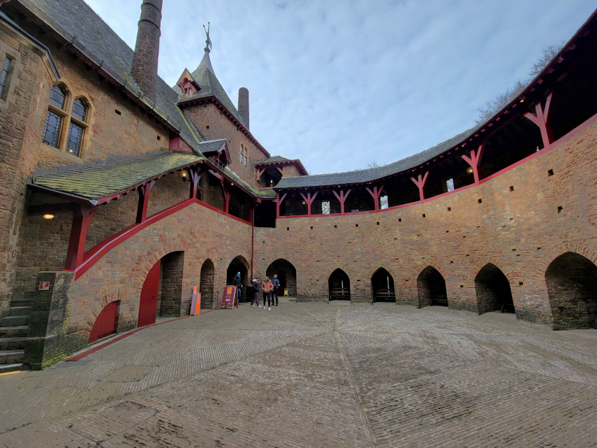 The Internal Courtyard, Castell Coch, Cardiff, Wales, Great Britain.