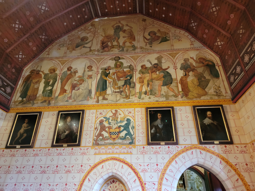 A Mural (2), Banqueting Hall, Castell Coch, Cardiff, Glamorgan, Wales, Great Britain.