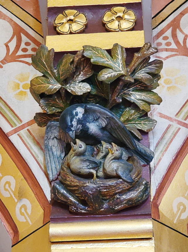 Decorative detail, Lady Bute's Bedroom Castell Coch, Cardiff, Wales, Great Britain.