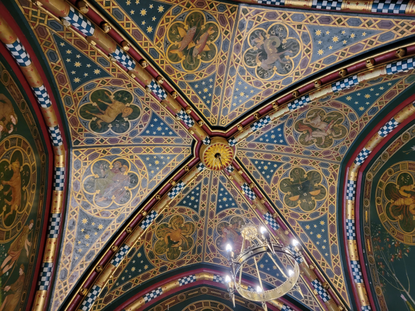 The Ceiling in the Winter Smoking Room, Cardiff Castle, Cardiff, Glamorgan, Wales, Great Britain.