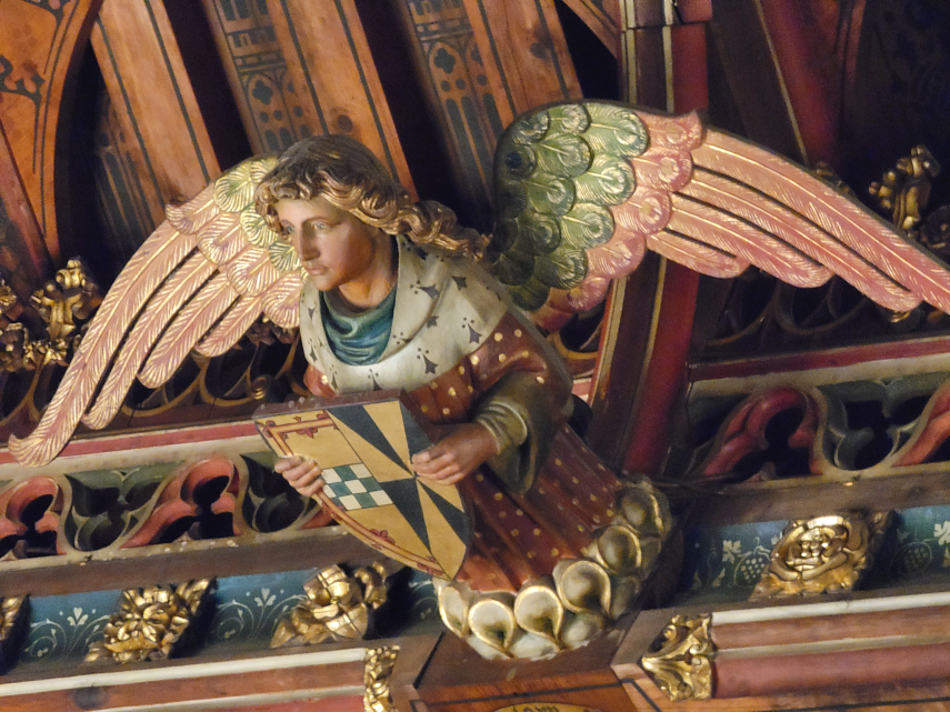 A Carved Angel, Banqueting Hall, Cardiff Castle, Cardiff, Glamorgan, Wales, Great Britain.