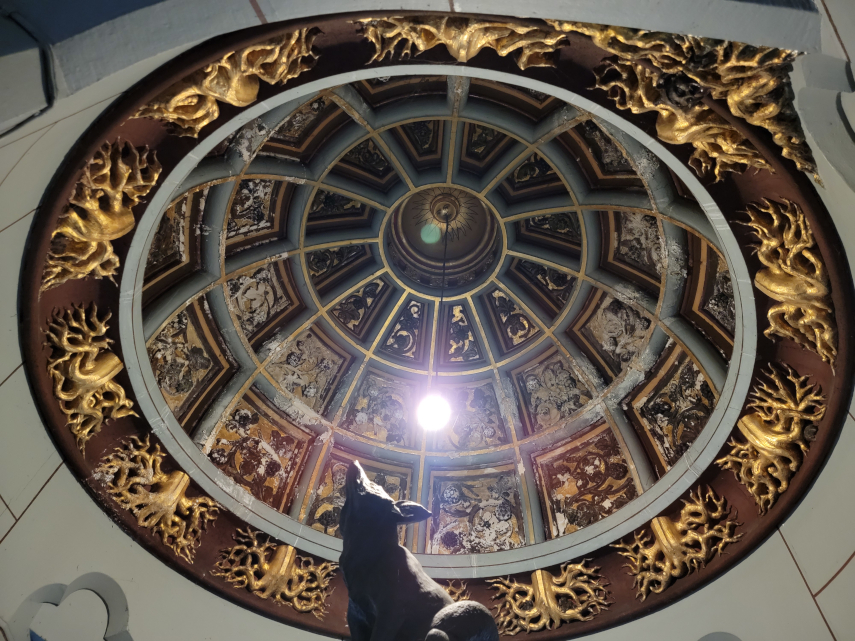 The Ceiling of the Roof Garden Stairwell, Cardiff Castle, Cardiff, Glamorgan, Wales, Great Britain.