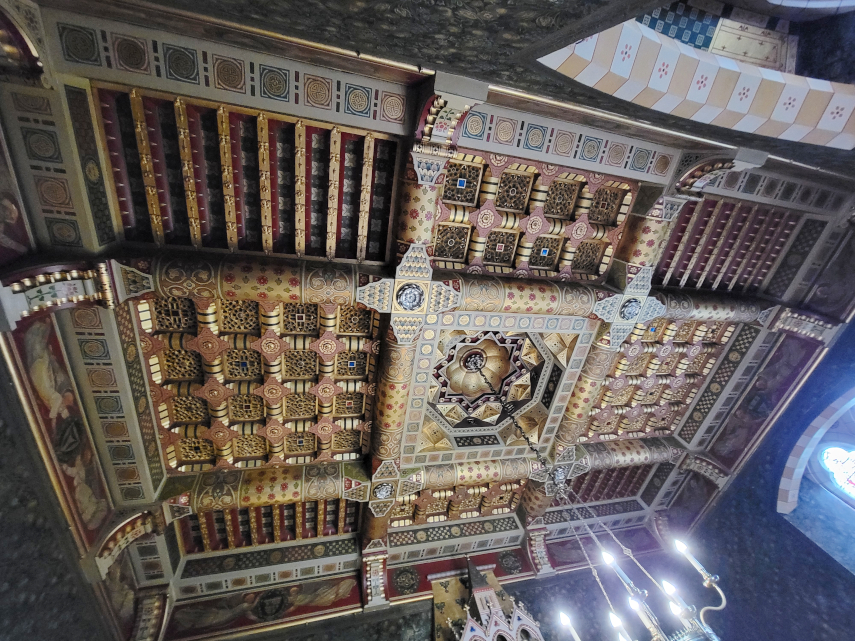 The Ceiling of the Small Dining Room, Cardiff Castle, Cardiff, Glamorgan, Wales, Great Britain.