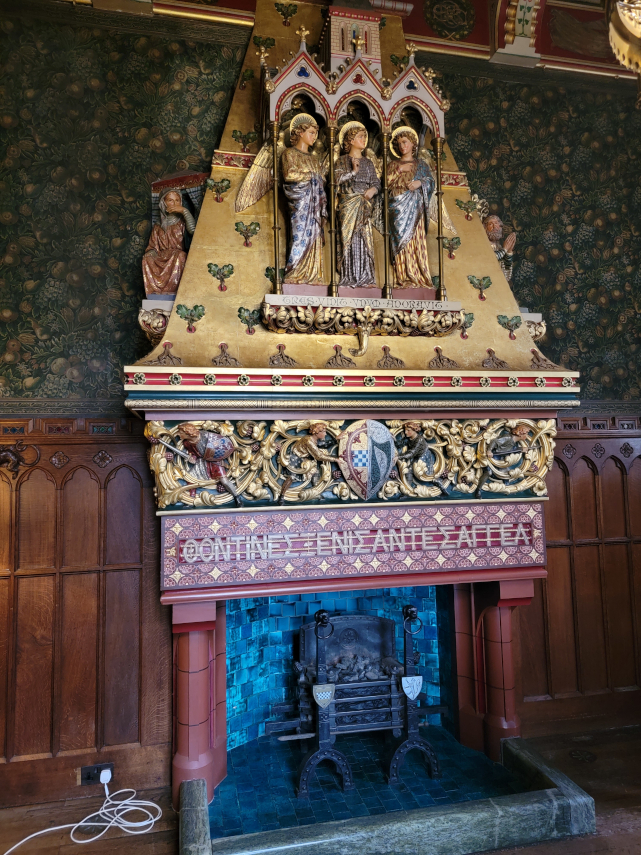 The Fireplace in the Small Dining Room, Cardiff Castle, Cardiff, Glamorgan, Wales, Great Britain.