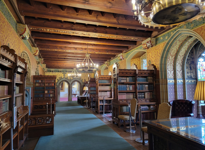 The Library, Cardiff Castle, Cardiff, Glamorgan, Wales, Great Britain.