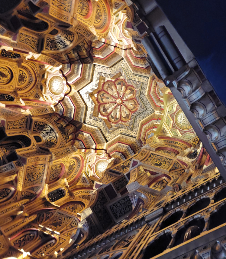 The Ceiling of the Arab Room, Cardiff Castle, Cardiff, Glamorgan, Wales, Great Britain.