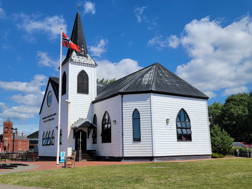 The Norweigan Church, Cardiff Bay, Cardiff, Glamorgan, Wales, Great Britain.