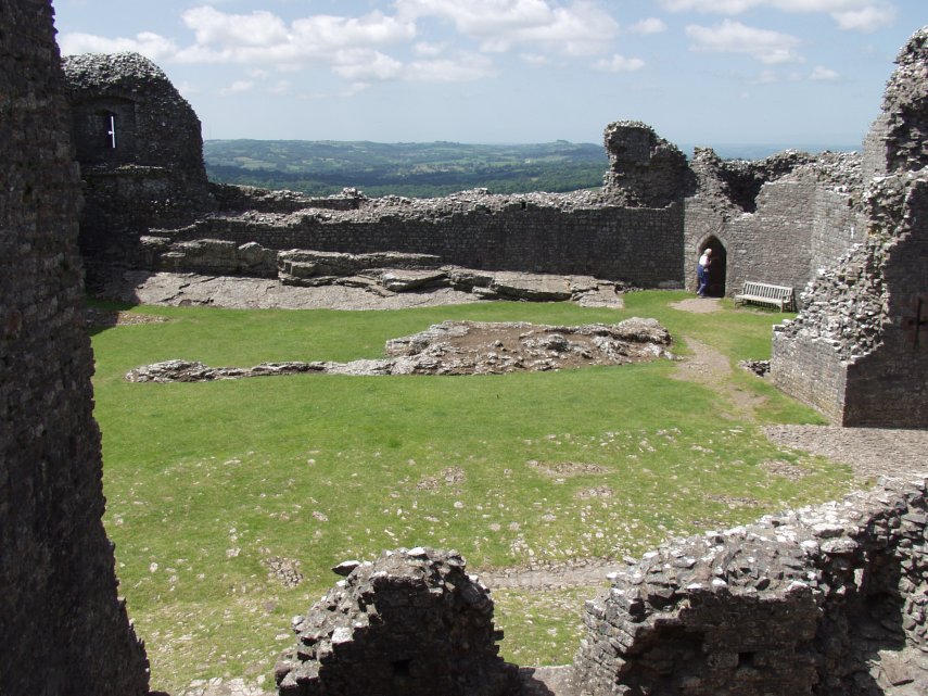 View of the Inner Ward from a higher level, Carreg Cennen Castle, Carmarthenshire