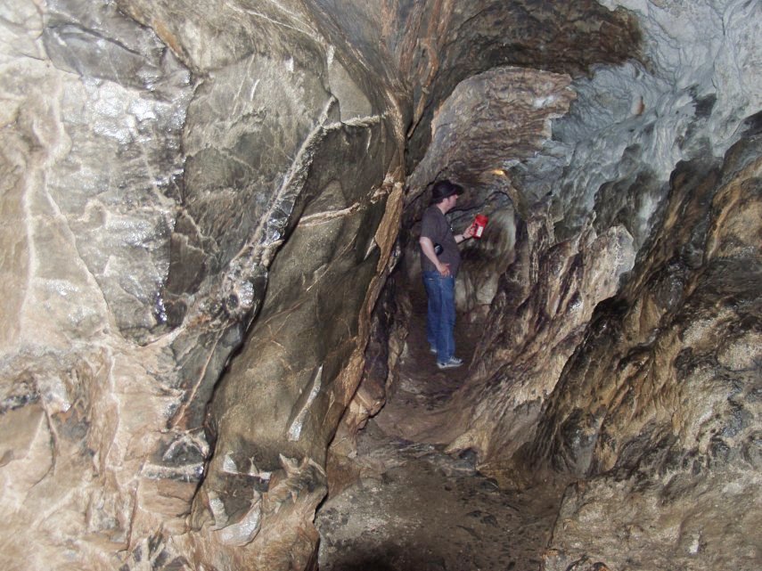 The uneven cave passage, Carreg Cennen Castle, Carmarthenshire