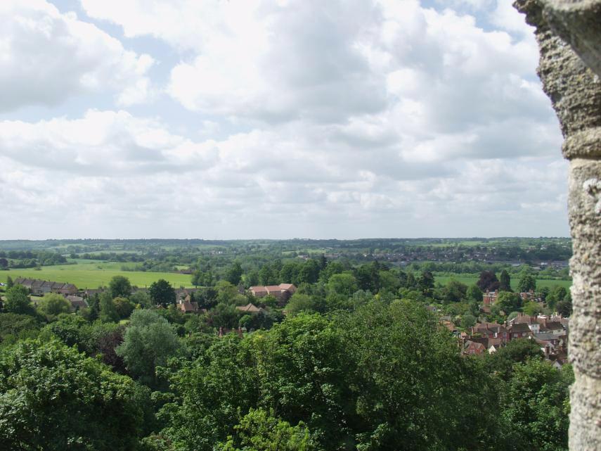 The view from the top floor, Hedingham Castle, Castle Hedingham, Essex, England, Great Britain
