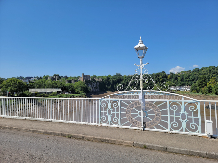 Part of the decorative railings, Chepstow Bridge, Chepstow, Monmouthshire, Wales