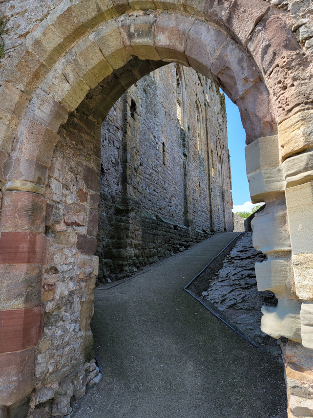 The path by the Great Tower, Chepstow Castle, Chepstow, Monmouthshire, Wales
