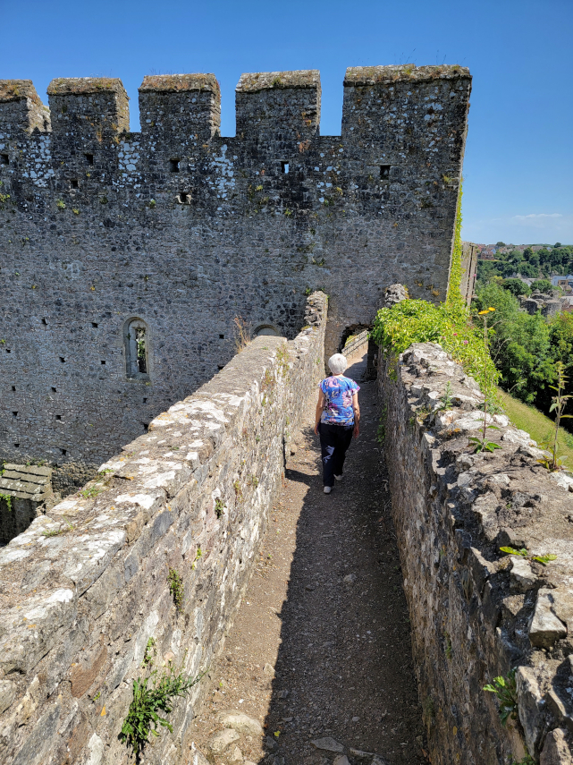 A wall walkway, Chepstow Castle, Chepstow, Monmouthshire, Wales
