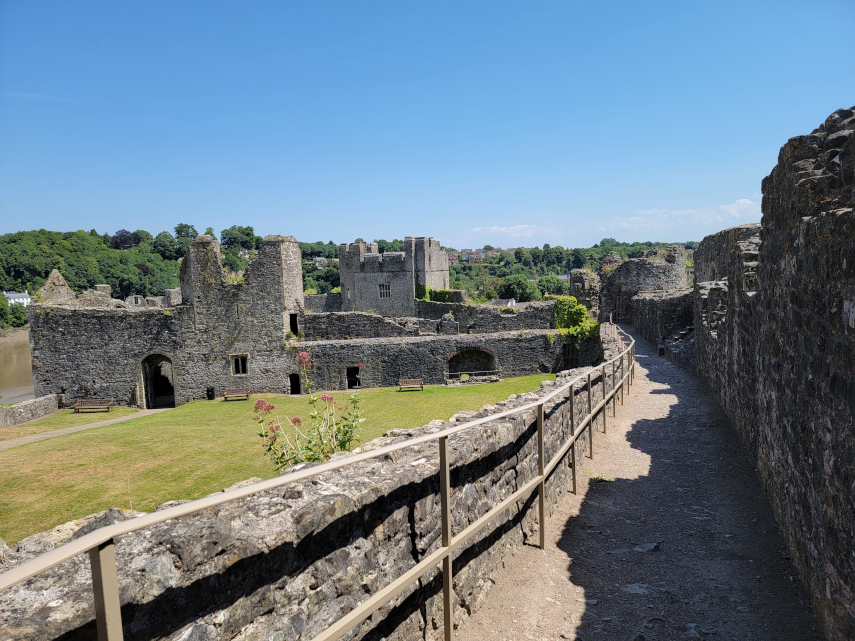 The Third Bailey walkway, Chepstow Castle, Chepstow, Monmouthshire, Wales