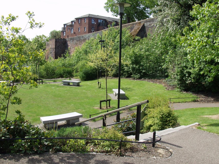 View of the Roman Gardens, Chester, Cheshire, Great Britain
