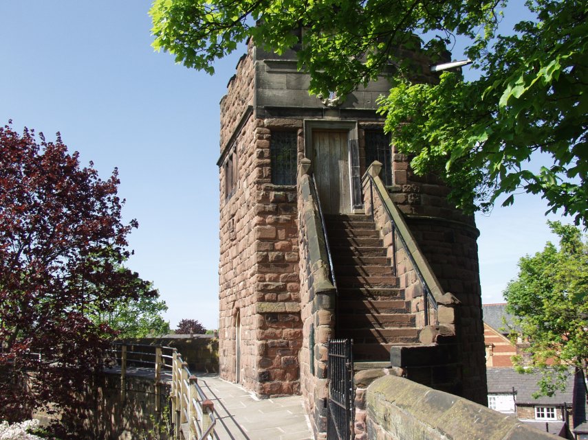 View of one of the towers on the wall, Chester, Cheshire, Great Britain