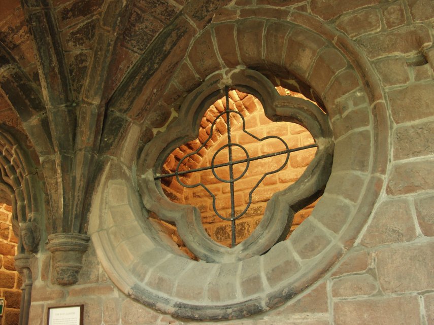 View of a 13th century window, Chester Cathedral, Chester