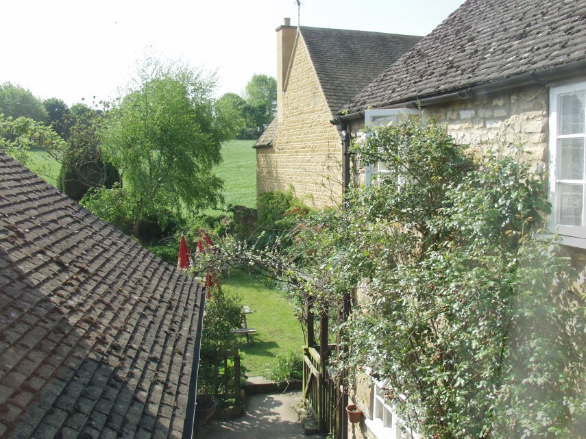 View of the Volunteer Inn Garden, Chipping Campden, Gloucestershire, England