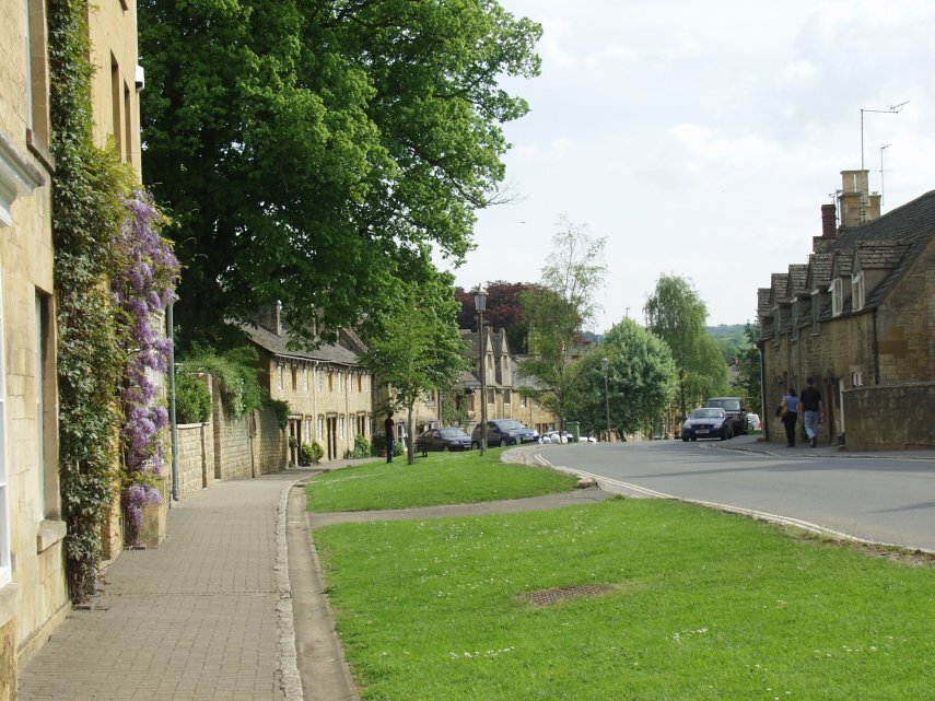 View of High Street, Chipping Campden, Gloucestershire, England