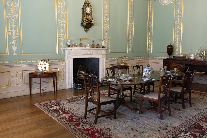 Dining Room, Chirk Castle, Chirk, Denbighshire, Wales, Great Britain