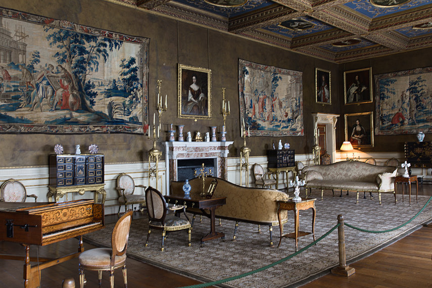 Drawing Room, Chirk Castle, Chirk, Denbighshire, Wales, Great Britain