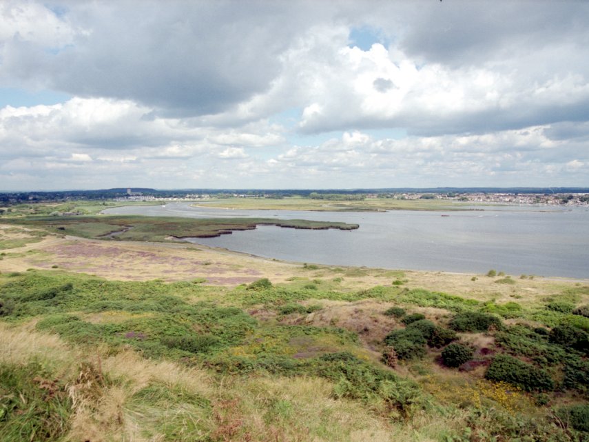 Christchurch from Hengistbury Head, Dorset, England, Great Britain