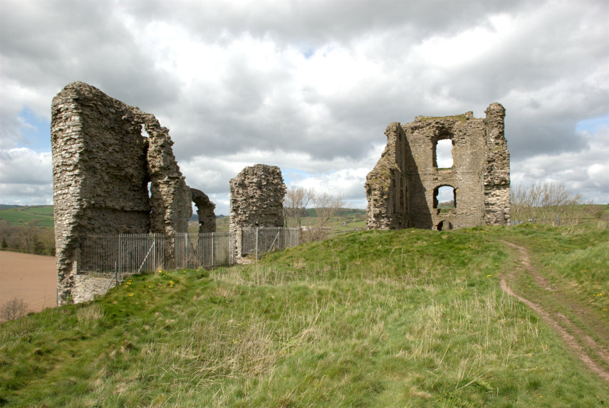 Fragments of Clun Castle, Clun, Shropshire, England