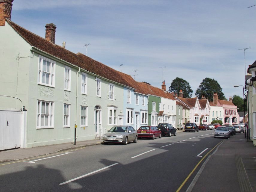 Pargetting in East Street, Coggeshall, Essex, England, Great Britain