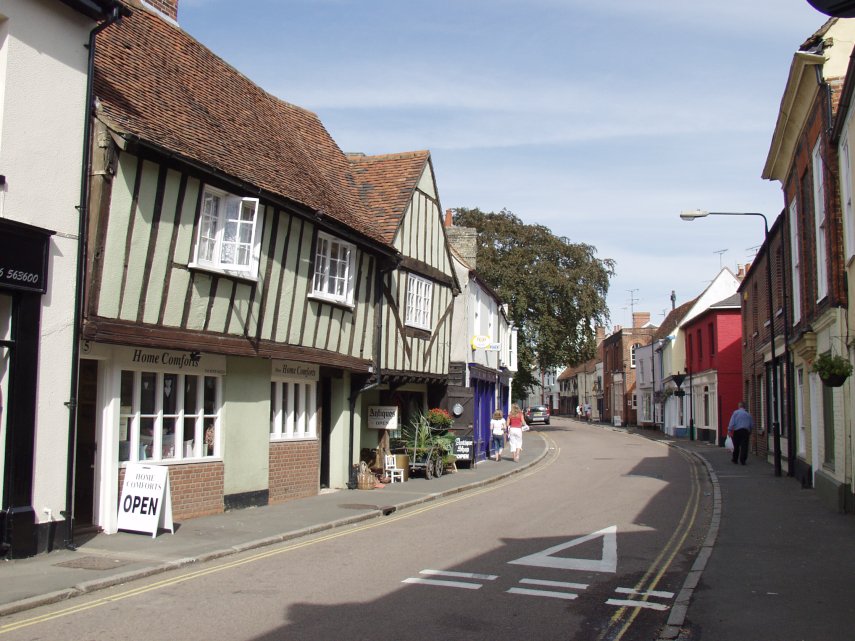 A view of Church Street, Coggeshall, Essex, England