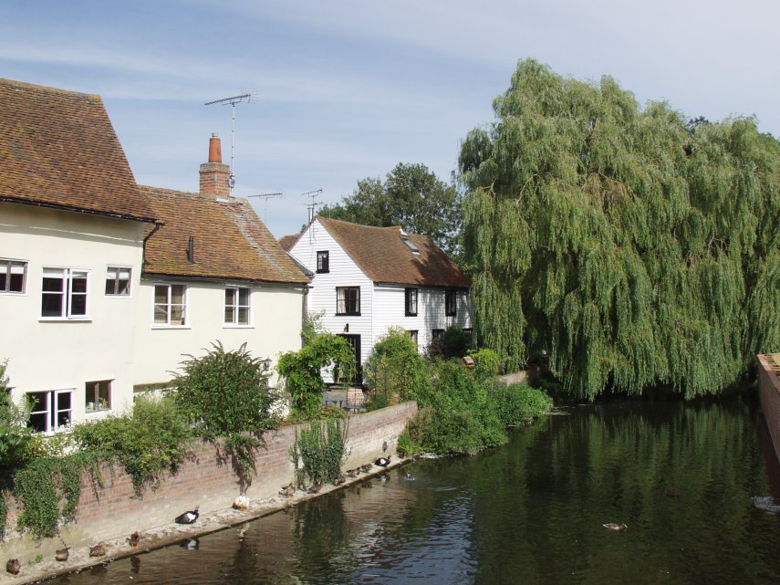 View of the River Blackwater in Coggeshall, Essex, England