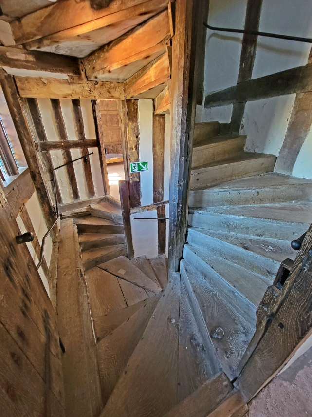 Part of the staircase, Little Moreton Hall, Congleton, Cheshire