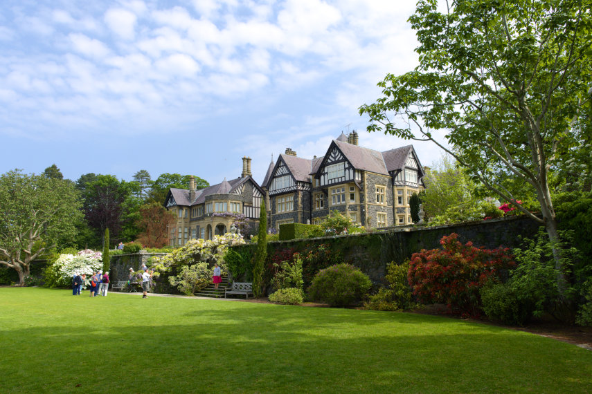 The House area, Bodnant Gardens, Denbighshire, Wales, Great Britain