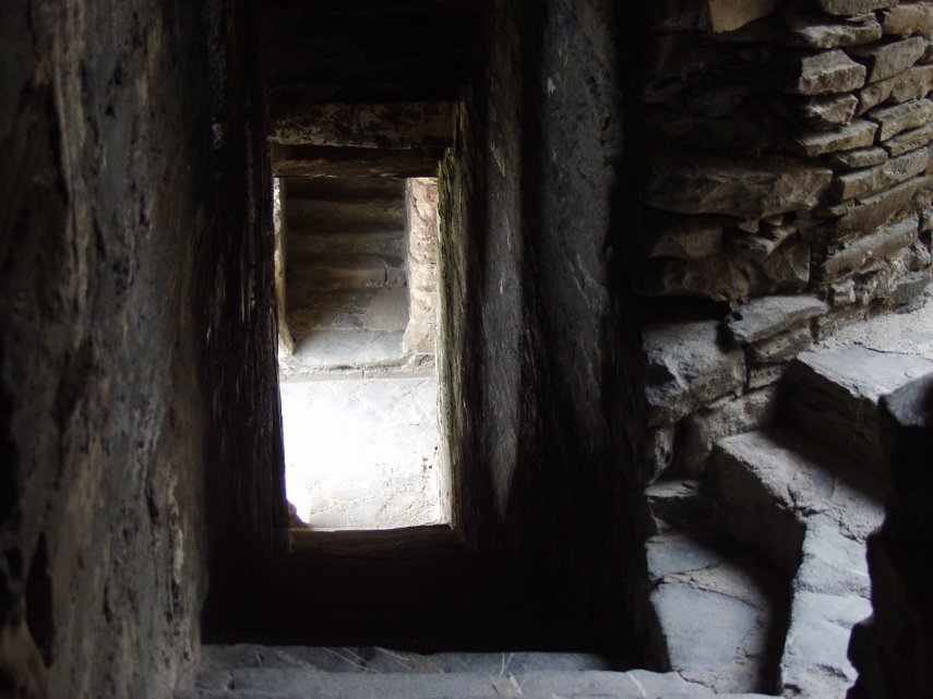 Medieval passages and steps, Conwy Castle, Conwy, Caernarfonshire, Wales, Great Britain