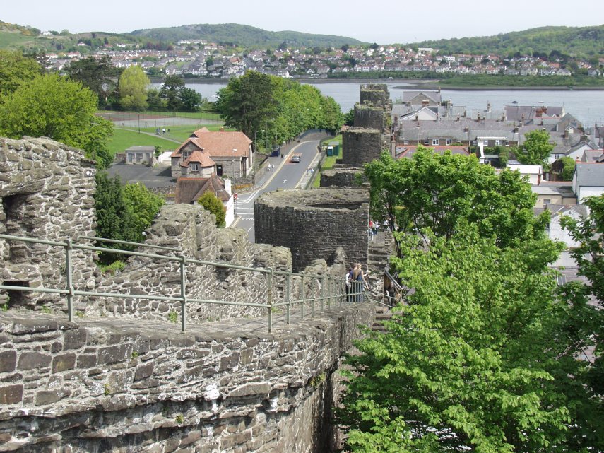 View looking towards the river, Conwy, Caernarfonshire, Wales, Great Britain