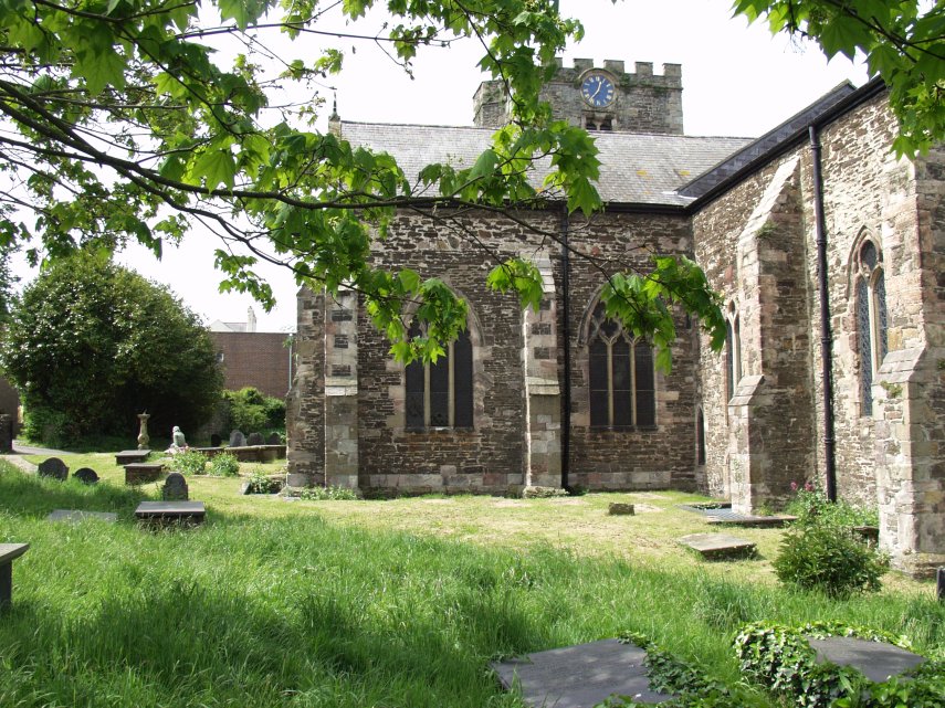 The north side of St. Mary's Church, Conwy, Caernarfonshire, Wales, Great Britain