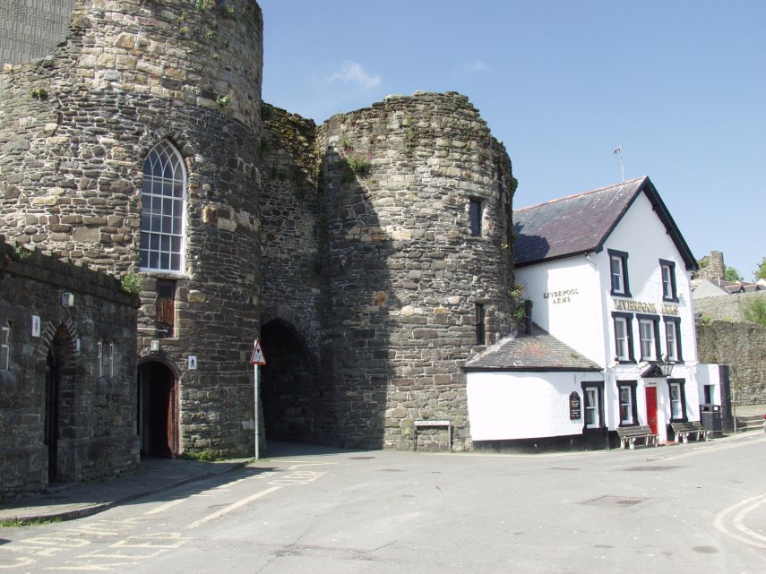 The Quayside Gateway, Conwy, Caernarfonshire, Wales, Great Britain