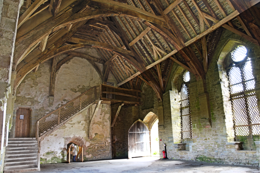 Interior of the Great Hall, Stokesay Castle, Craven Arms, Shropshire, Great Britain
