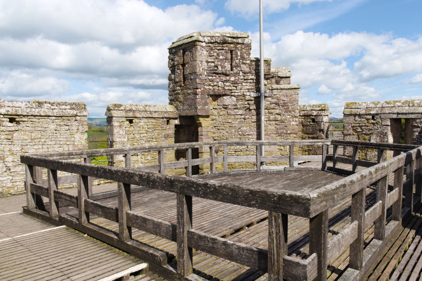 View of the roof of the South Tower, Stokesay Castle, Craven Arms, Shropshire, Great Britain