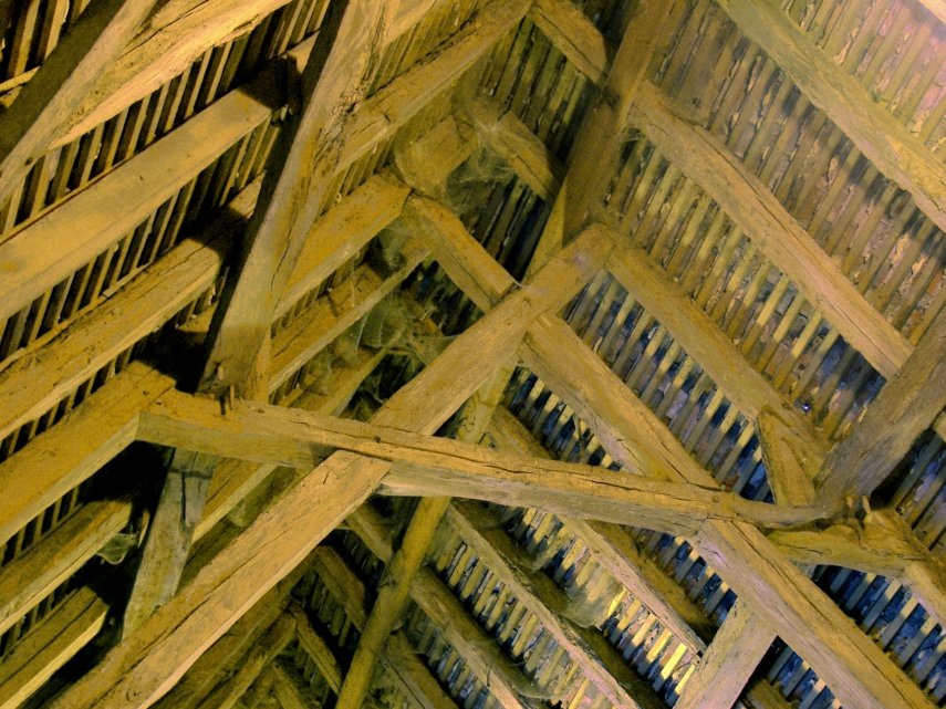 The Roof Structure of Wheat Barn, Cressing Temple Barns, Braintree, Essex, England, Great Britain