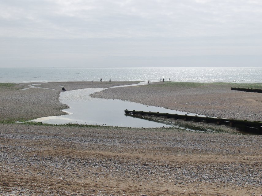 Scene showing the beach at Cuckmere Haven, East Sussex, England