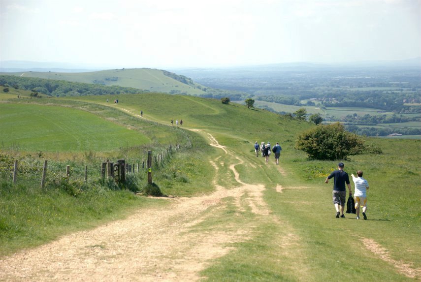 View of the ridge, Ditchling Beacon, Sussex, England, Great Britain