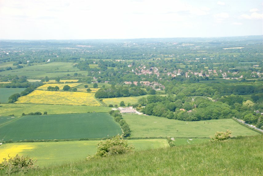 Ditchling Village from Ditchling Beacon, Sussex, England, Great Britain
