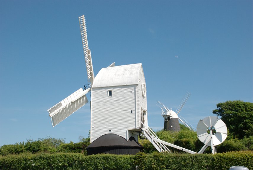 Jack & Jill Windmills, Ditchling Beacon, Sussex, England, Great Britain