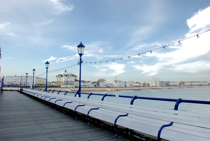 Seats on the Pier, Eastbourne, Sussex, England, Great Britain