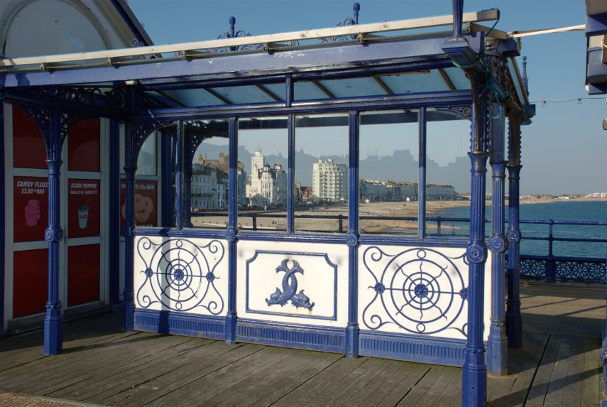 A Shelter on the Pier, Eastbourne, Sussex, England, Great Britain
