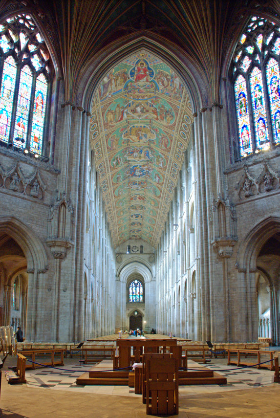 The Nave from the Octagon, Ely Cathedral, Ely, Cambridgeshire, England, Great Britain