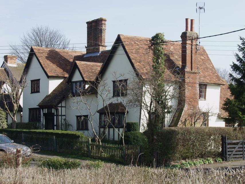 Photograph of a medieval house - 'Cabbaches', Finchingfield, Essex, England