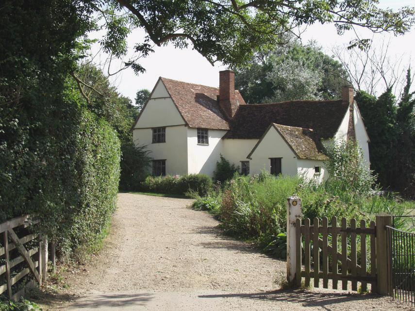 Scene showing a 17th Century house - Willie Lott's Cottage, Flatford, Suffolk, England