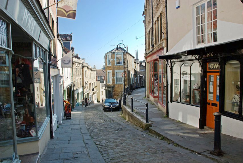 Catherine Hill and Paul Street, Frome, Somerset, England, Great Britain
